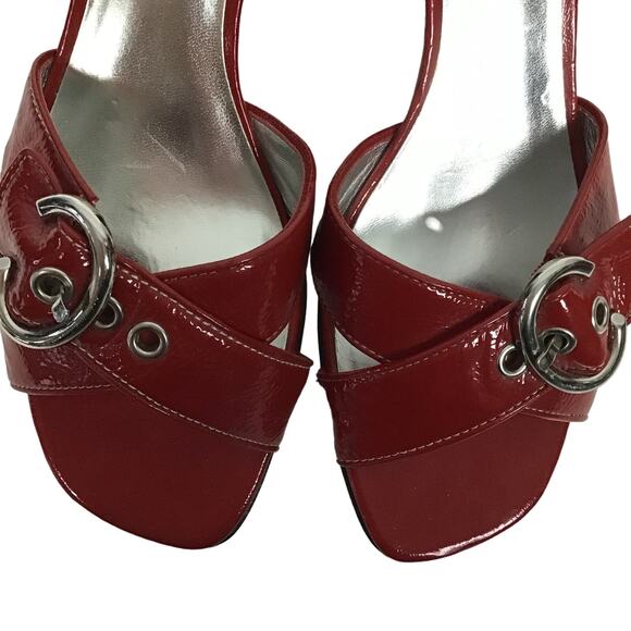 NEW Joan & David Red Patent Leather Mule Slip On Sandals sz 8 1/2 8.5 - Picture 6 of 15